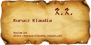 Kurucz Klaudia névjegykártya